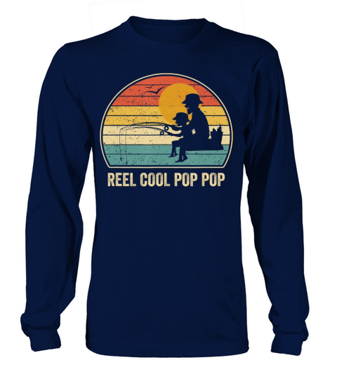 Men Reel Cool Pop Pop Vintage Fisherman Father s D Men's Long Sleeve