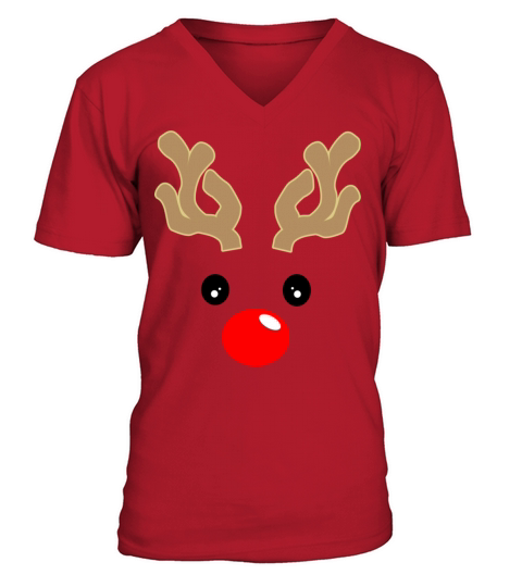 Merry Christmas Baby Boy Rudolph Reindeer Men's V-Neck T-shirt
