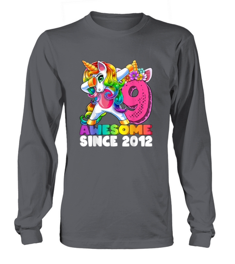 Awesome Since 2012 Dabbing Unicorn 9th Birth 631 Women's Long Sleeve