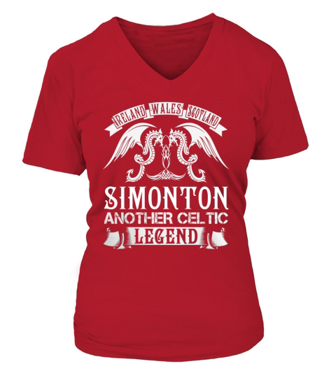 SIMONTON Shirts - Ireland Wales Scotland SIMONTON Another Celtic Legend Name Shirts V-neck T-Shirt Woman