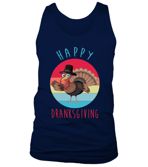 Vintage Happy Dranksgiving Drinksgiving Turkey Tha Men's Tank Top