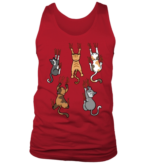 Cat hangs and scratches clothes Men's Tank Top
