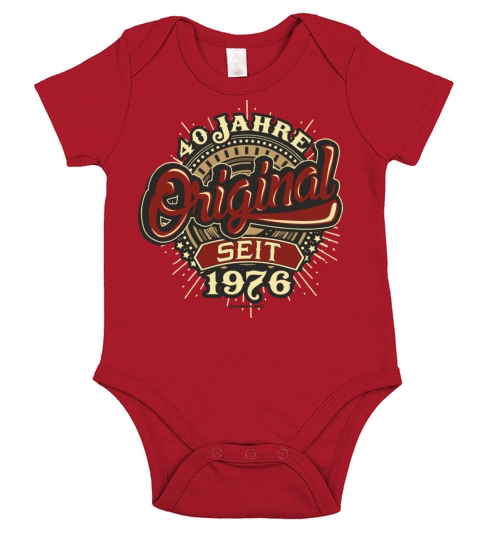 1976 Geburtstag 40 Jahre Original RAHMENLOS - Rund Short Sleeve Baby One-Piece
