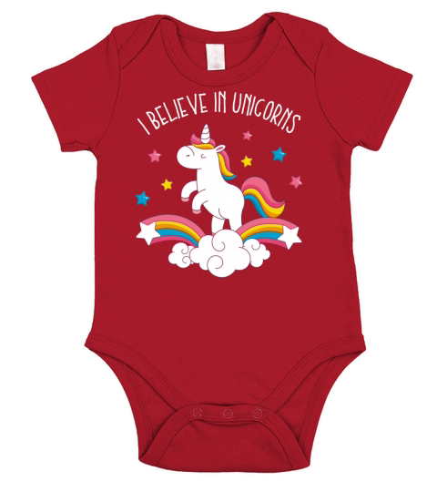 Believe In Unicorns Short Sleeve Baby One-Piece