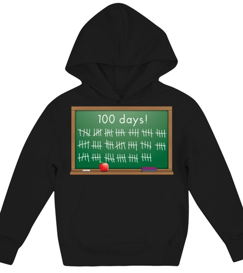 100 days of school chalkboard Kids Hoodie