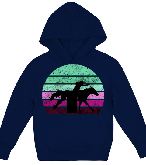 Horse Barrel Racing Vintage Sunset Cowgirl Gift Fo Kids Hoodie