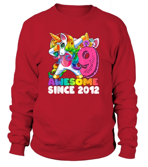 Awesome Since 2012 Dabbing Unicorn 9th Birth 631 Women's Sweatshirt