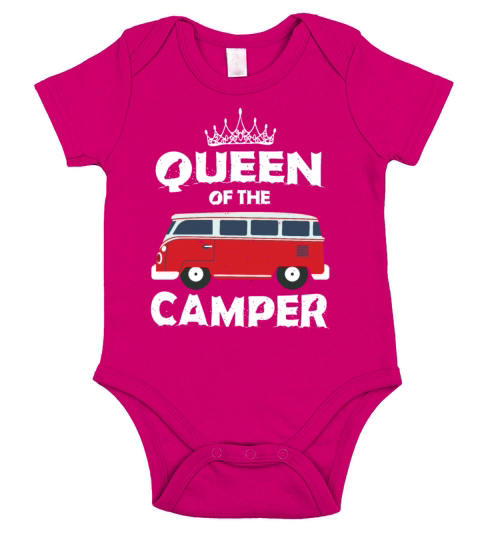 Queen Of The Camper product Gift Funny Camping Short Sleeve Baby One-Piece