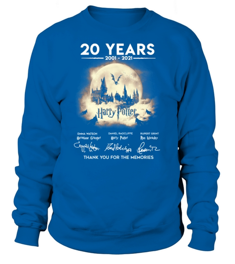 20 years 2001 2021 Hary Potter thank you for the memories signature Sweatshirt Unisex