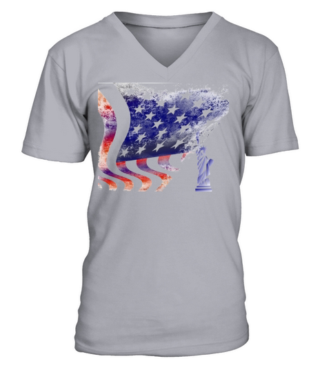 Vintage American Flag Men's V-Neck T-shirt