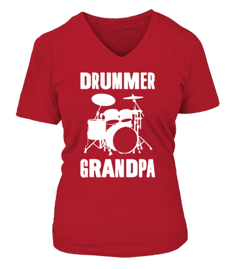 Drummer Grandpa V-neck T-Shirt Woman