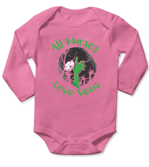All Nurses Love Veins Halloween Spooky Nurse Long Sleeve Baby One-Piece