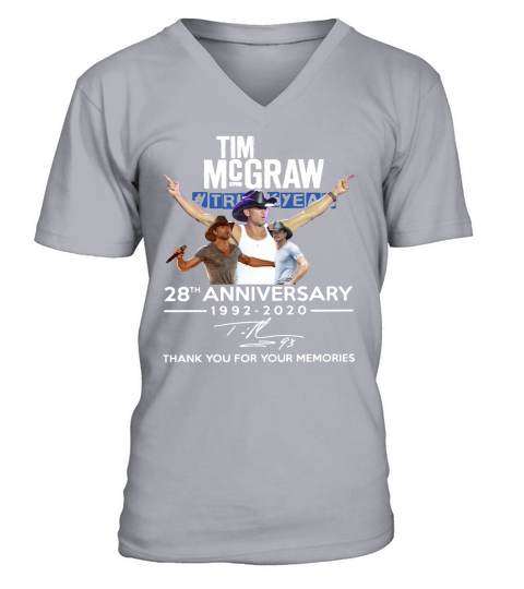 Tim Mcgraw 28th Anniversary 1992 2020 Thank You For The Memories V-Neck T-shirt