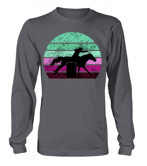 Horse Barrel Racing Vintage Sunset Cowgirl Gift Fo Women's Long Sleeve