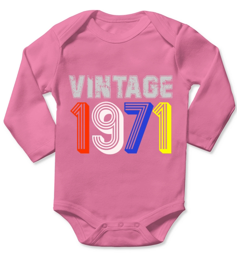 Vintage 1971 Birthday Gift Idea Men Women Long Sleeve Baby One-Piece