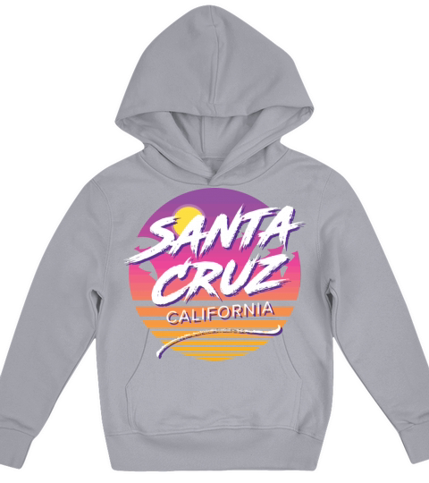 Santa Cruz California Fun 1980S Tropical Graphic Kids Hoodie
