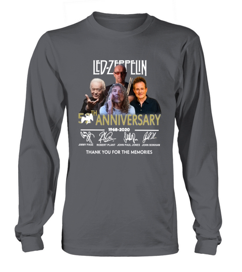 Led zeppelin 52th Anniversary 1968 2020 Thank You For The Memories Signatures shirt Long sleeved Unisex