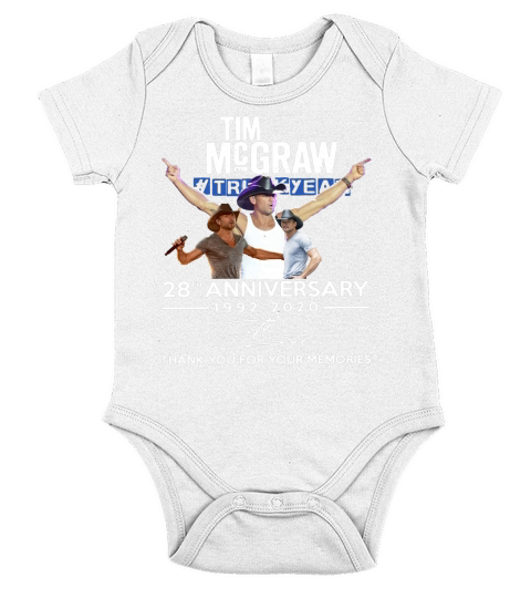 Tim Mcgraw 28th Anniversary 1992 2020 Thank You For The Memories Short Sleeve Baby One-Piece