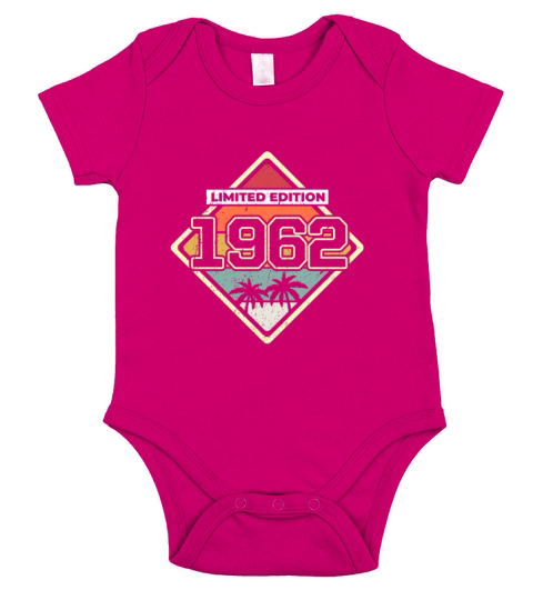 Limited Edition 60th Birthday Gift Vintage 1962 Short Sleeve Baby One-Piece
