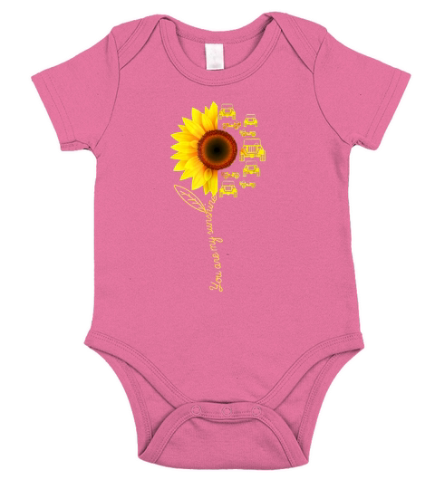 You Are My Sunshine Sunflower Jeep Short Sleeve Baby One-Piece