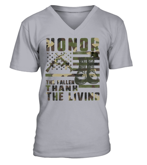 Honor The Fallen Thank The Living Memorial Day Men's V-Neck T-shirt