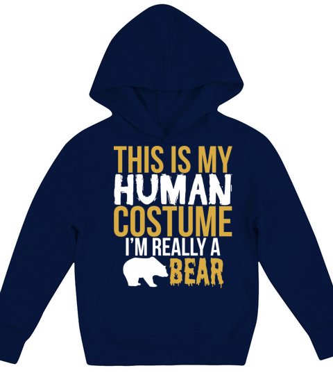 Bear Halloween Gift - This Is My Human Costume Kids Hoodie