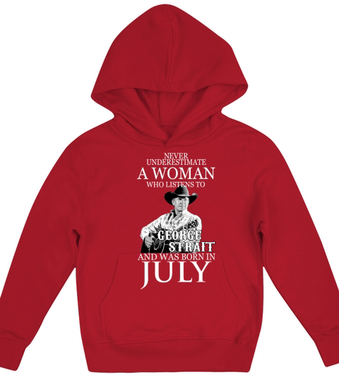 Never Underestimate A Woman Who Listens To George Strait And Was Born In July Kids Hoodie