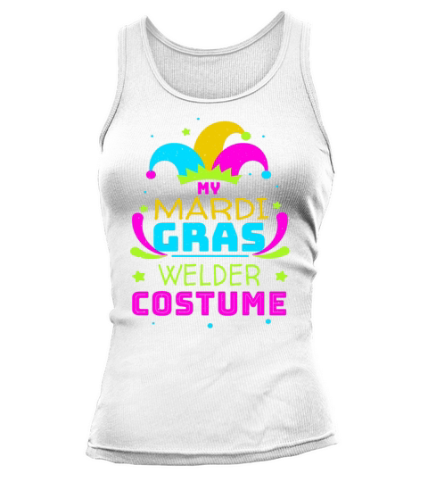 Welder Jester Mask Beads Loves Gras Mardi Women's Tank Top
