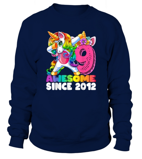 Awesome Since 2012 Dabbing Unicorn 9th Birth 631 Men's Sweatshirt