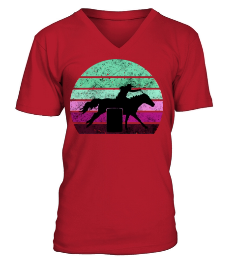 Horse Barrel Racing Vintage Sunset Cowgirl Gift Fo Men's V-Neck T-shirt