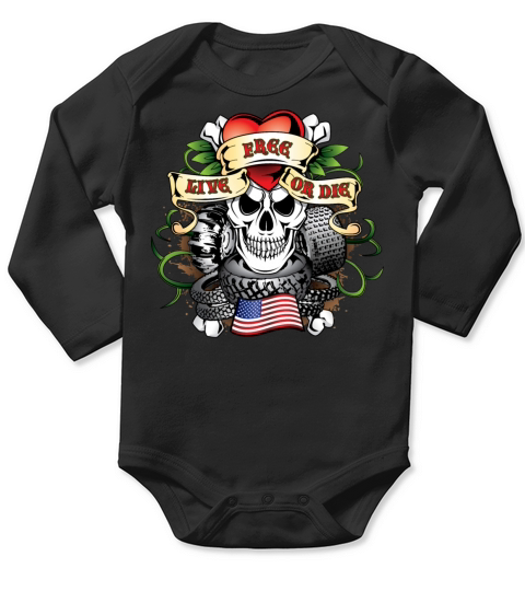Live Free Or Die Off-Road Long Sleeve Baby One-Piece