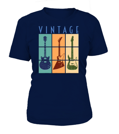 Retro Vintage Guitar Gift Cool Classic Guitars T-Shirt Woman