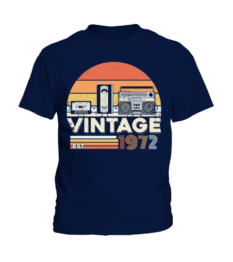Vintage 1972 50th Birthday Fiftieth Gift Kids T-Shirt