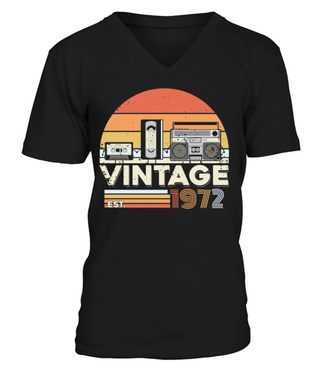 Vintage 1972 50th Birthday Fiftieth Gift V-Neck T-shirt
