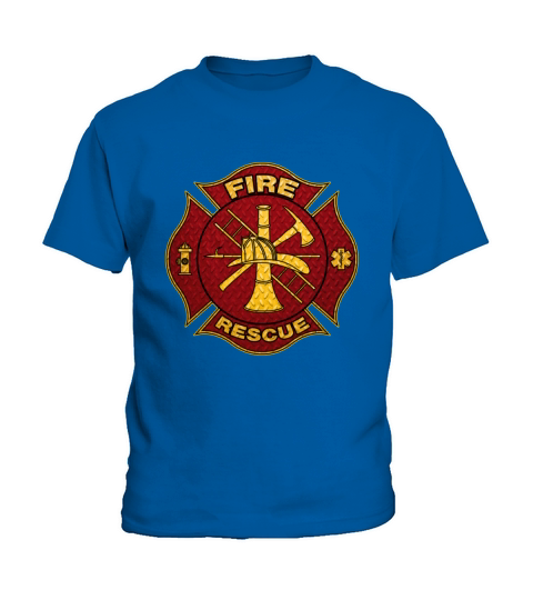 Diamond Plate Steel Firefighter Maltese Cross T-Shirt Kids T-Shirt