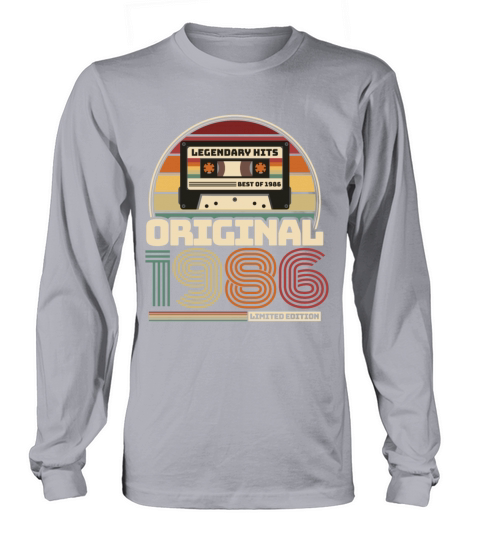 Beautiful Retro Vintage tape birthday 1986 Men's Long Sleeve