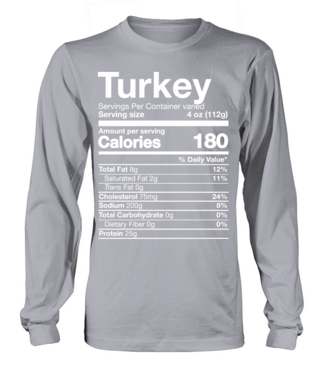 Turkey Nutrition Funny Thanksgiving Food Costume D Women's Long Sleeve