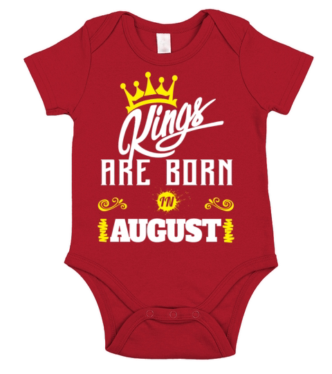 Kings Are Born In August Short Sleeve Baby One-Piece