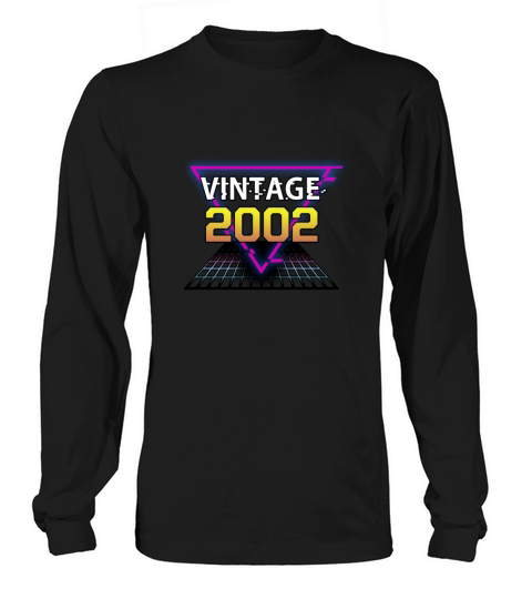 Vintage 2002 Retrowave Birthday Gift Men's Long Sleeve