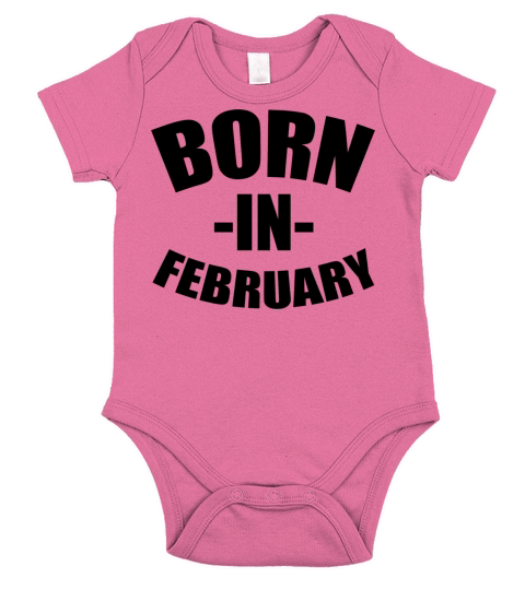 Born in February Short Sleeve Baby One-Piece