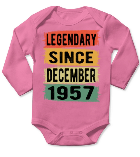 Birthday Retro Legendary December 1957 Long Sleeve Baby One-Piece