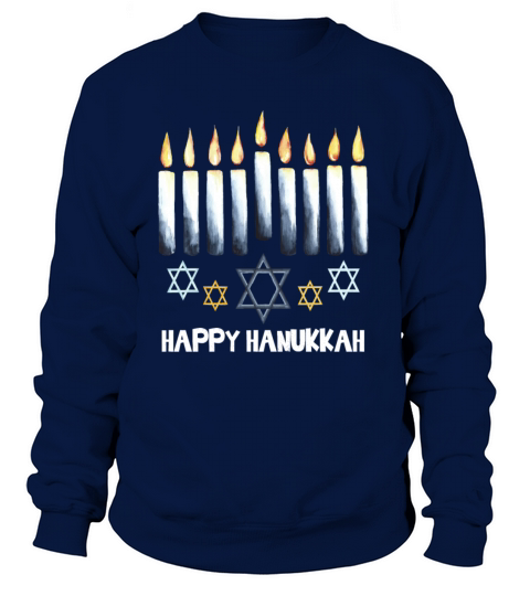 Happy Hanukkah Chanukah Menorah Candles Jewish Women's Sweatshirt