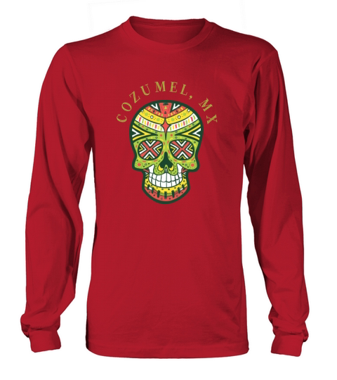 Cozumel Mexico Sugar Skull Souvenir Design Women's Long Sleeve