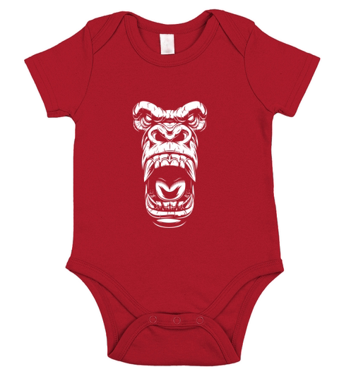 I Am A Gorilla Angry Face Short Sleeve Baby One-Piece