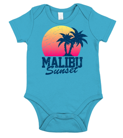 Vintage Malibu Sunset used Short Sleeve Baby One-Piece