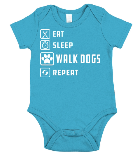 Dog Walker - Eat sleep walk dogs repeat Short Sleeve Baby One-Piece