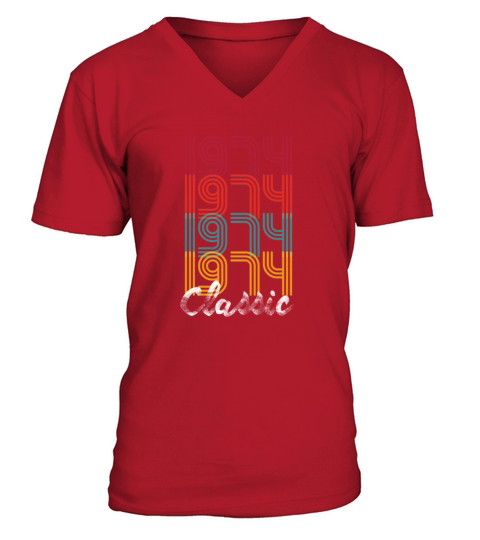 45th Birthday - 1974 Vintage Classic Present Gift Men's V-Neck T-shirt
