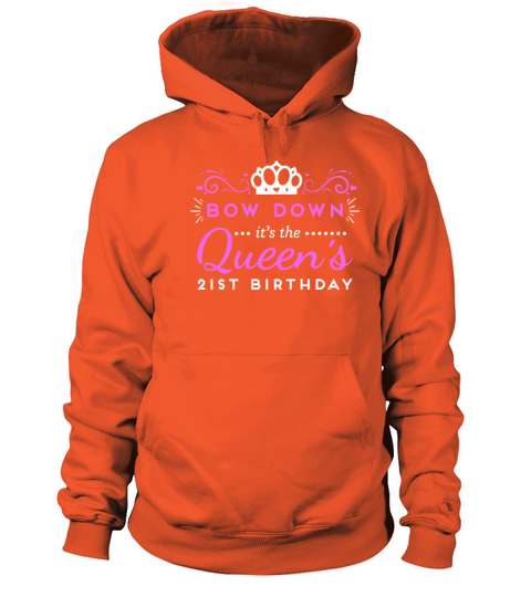 21St Birthday For Her - Bow Down Queen Women's Hoodie