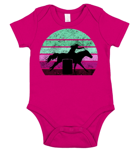 Horse Barrel Racing Vintage Sunset Cowgirl Gift Fo Short Sleeve Baby One-Piece