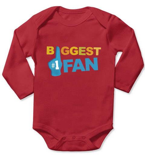 Vintage Graphic Biggest Fan Number 1 Long Sleeve Baby One-Piece